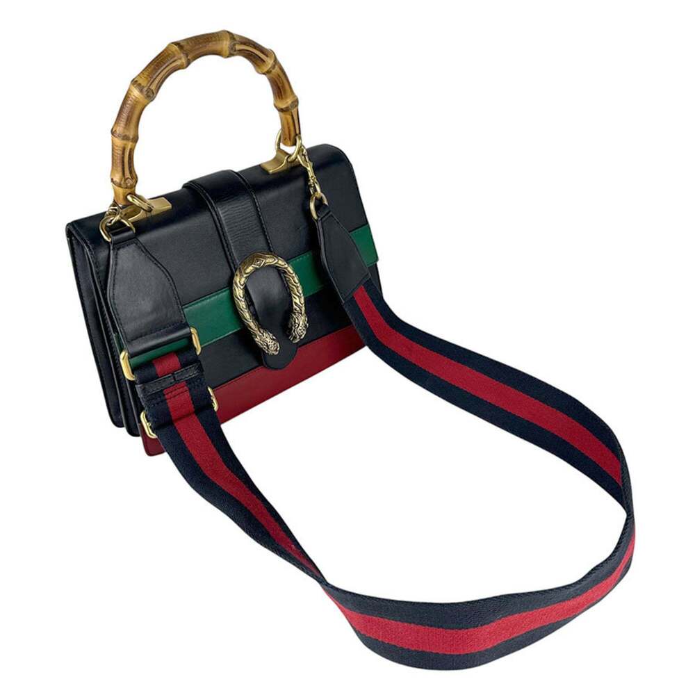 GUCCI Red Leather Bamboo Shoulder Bag - Picture 11 of 13